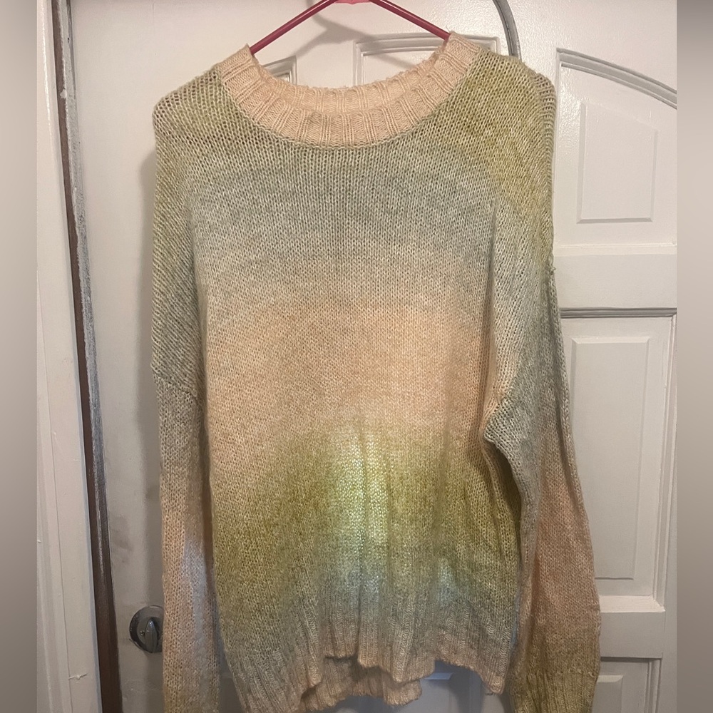 Ombré Gradient Pastel Women's Crew Neck Sweater